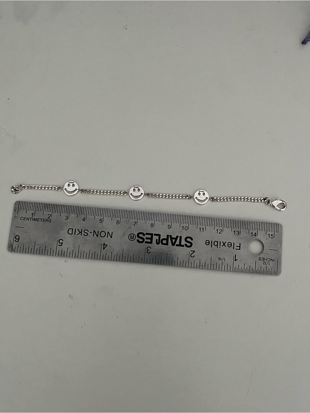 Waterproof Stainless Steel Smiley Charm Chain Bracelet